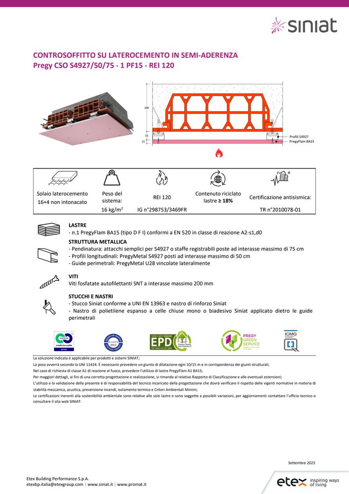 Pregy CSO S4927-50-75-1 PF15-REI 120-LATEROCEMENTO